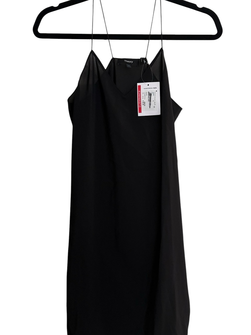 Theory Black Strapless Slip Dress with Thin Straps